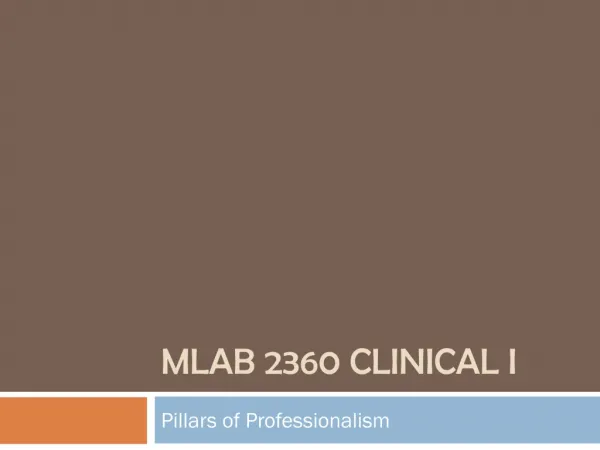 MLAB 2360 Clinical I