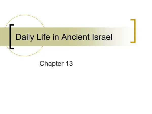 Daily Life in Ancient Israel