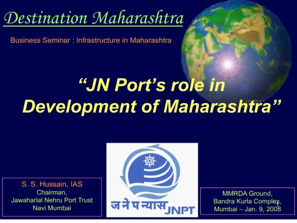 JN Port s role in Development of Maharashtra