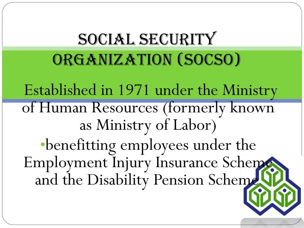 social security organization socso