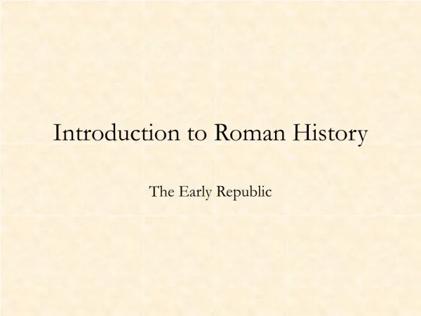 Introduction to Roman History