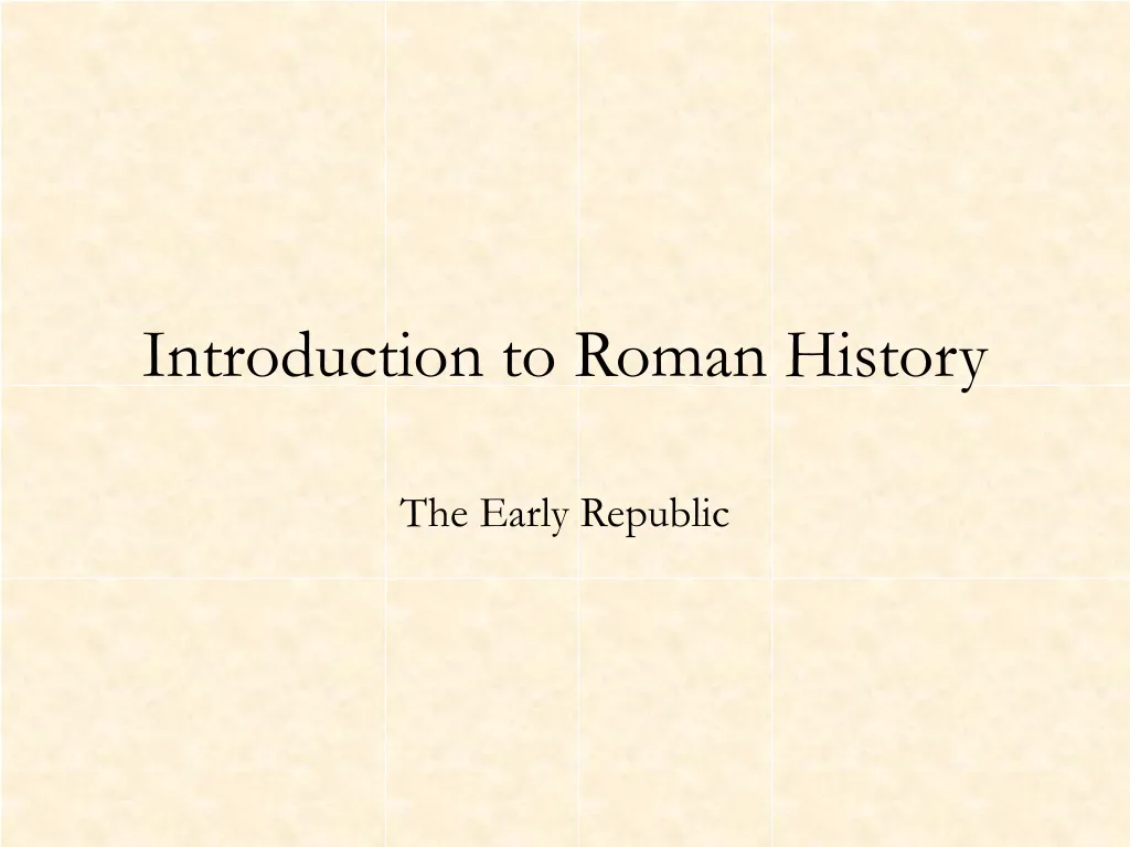 introduction to roman history