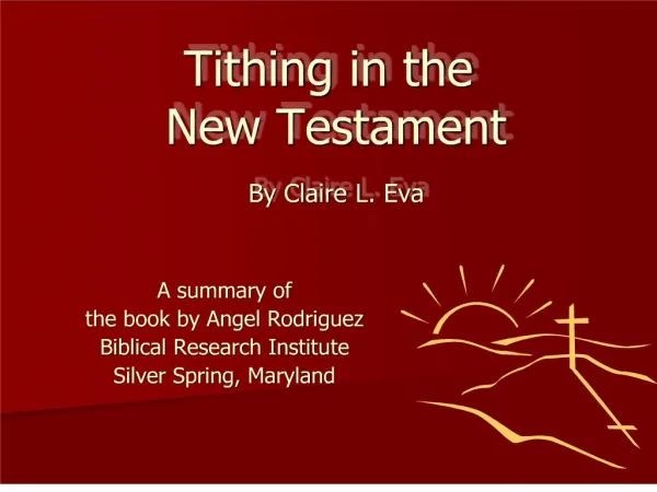 Tithing in the New Testament
