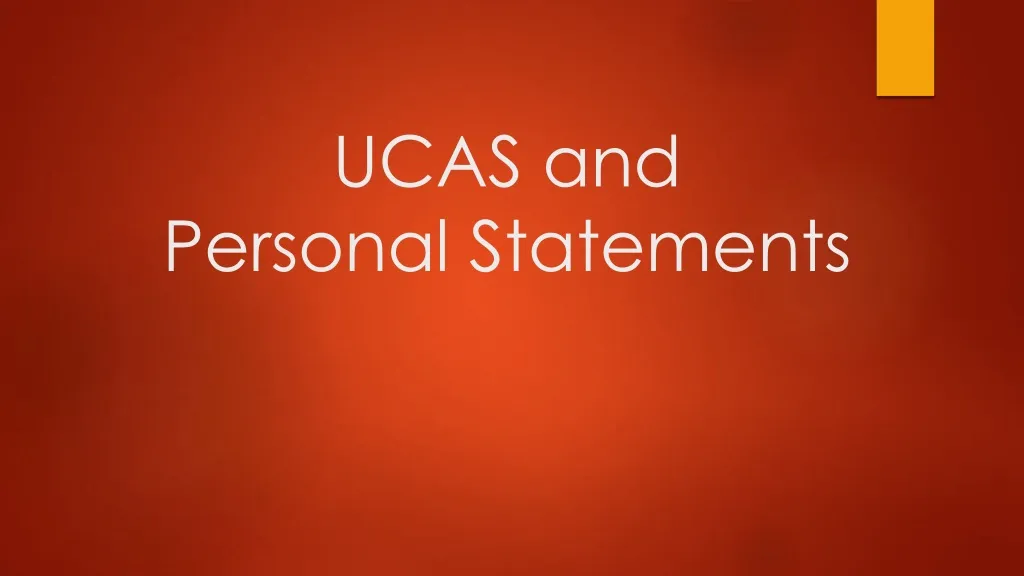 ucas and personal statements