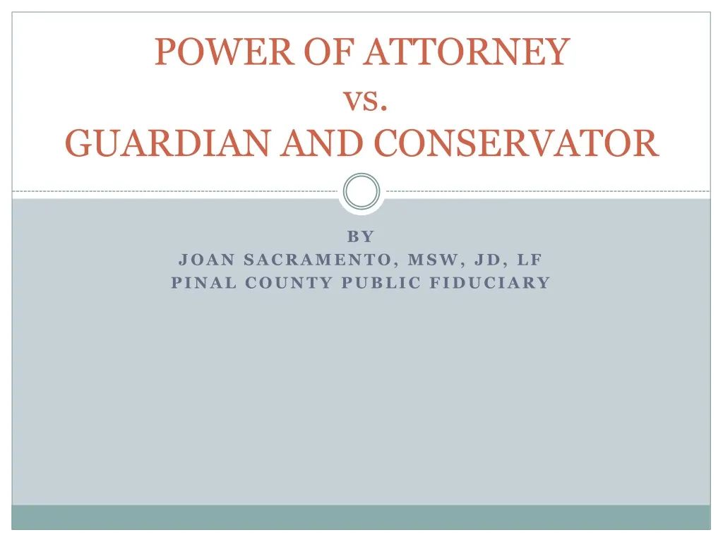 power of attorney vs guardian and conservator