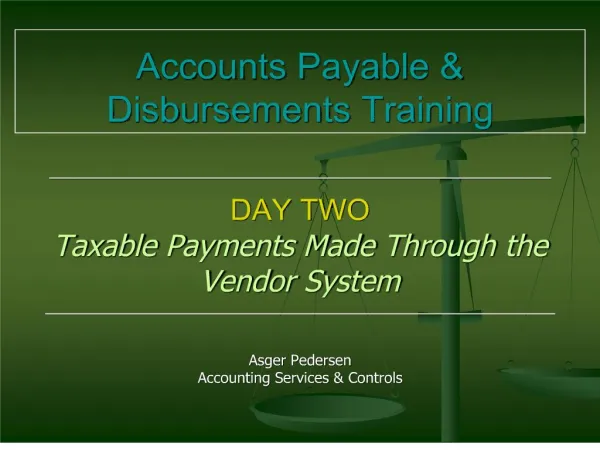 Accounts Payable Disbursements Training