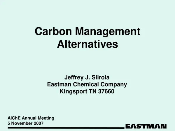 Carbon Management Alternatives