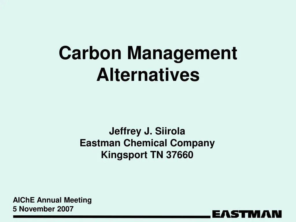 carbon management alternatives