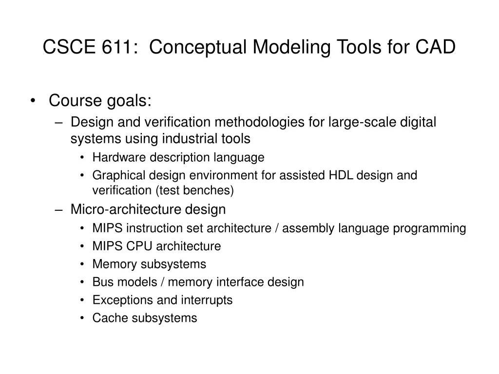 csce 611 conceptual modeling tools for cad