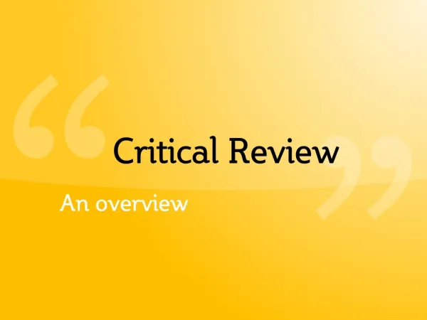 Critical Review