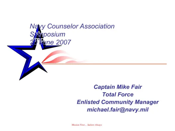 Navy Counselor Association Symposium June 2007