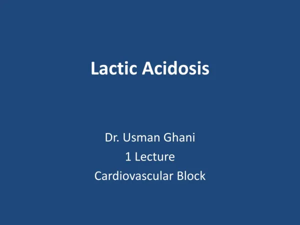 Lactic Acidosis