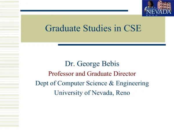 Graduate Studies in CSE