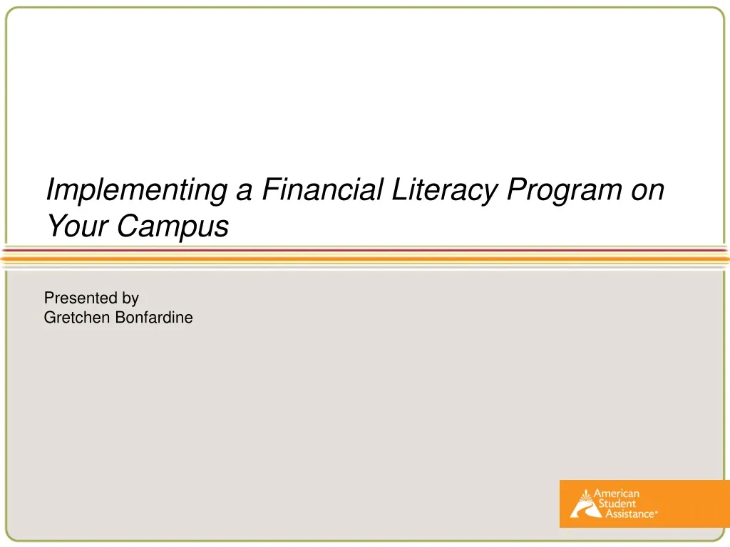 implementing a financial literacy program on your campus