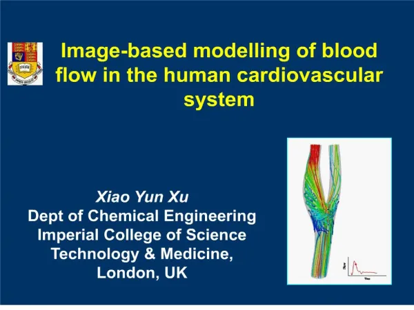 Image-based modelling of blood flow in the human cardiovascular system