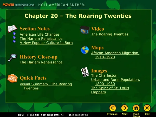 Chapter 20 – The Roaring Twenties