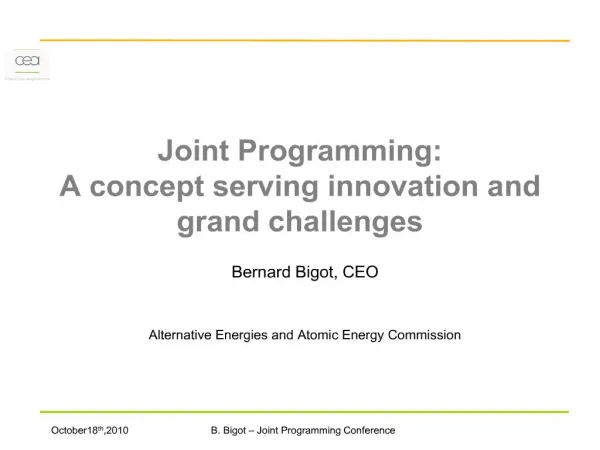 Joint Programming: A concept serving innovation and grand challenges