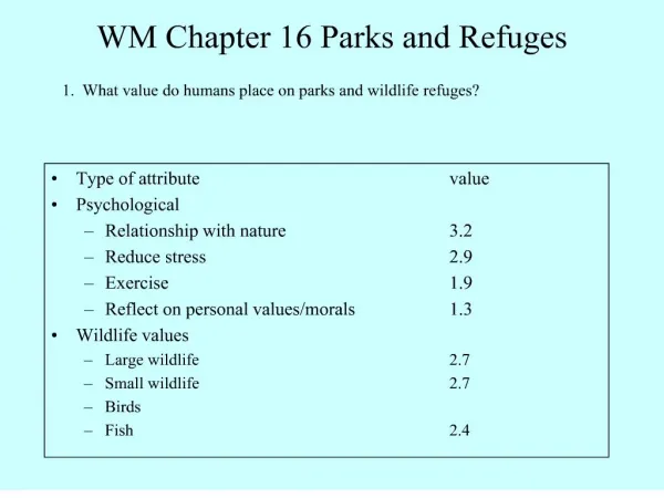 WM Chapter 16 Parks and Refuges