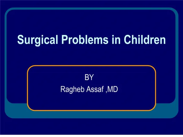 Surgical Problems in Children