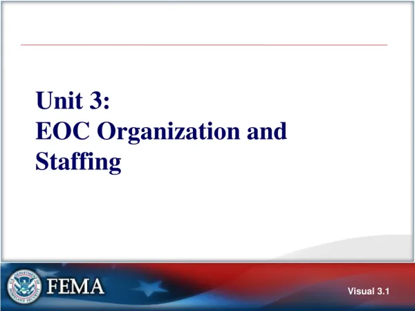 Unit 3: EOC Organization and Staffing