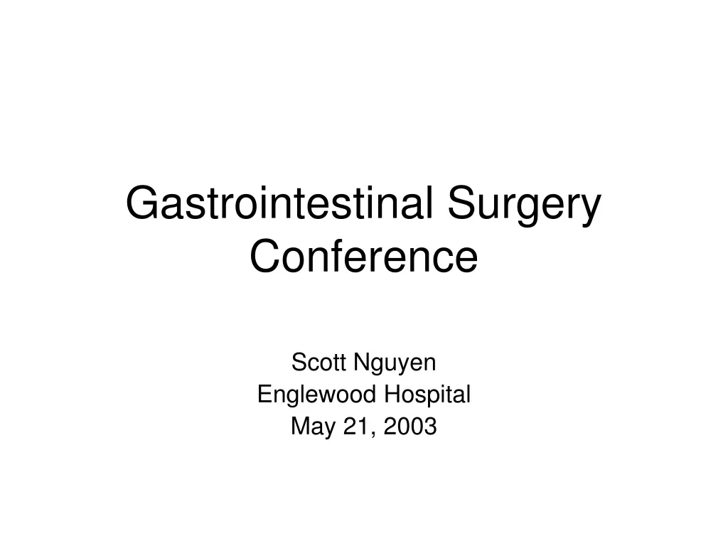 gastrointestinal surgery conference