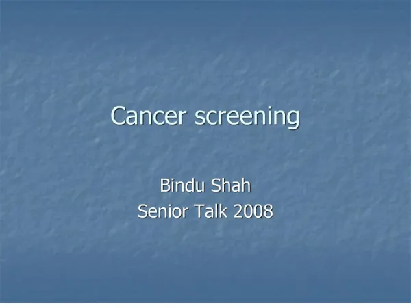 Cancer screening