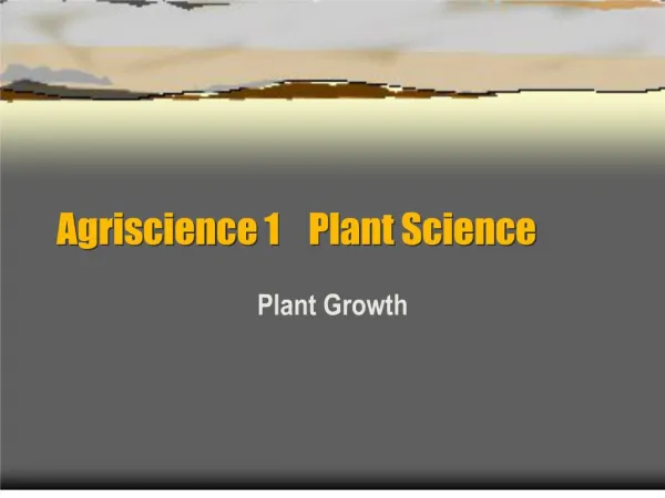 Agriscience 1 Plant Science