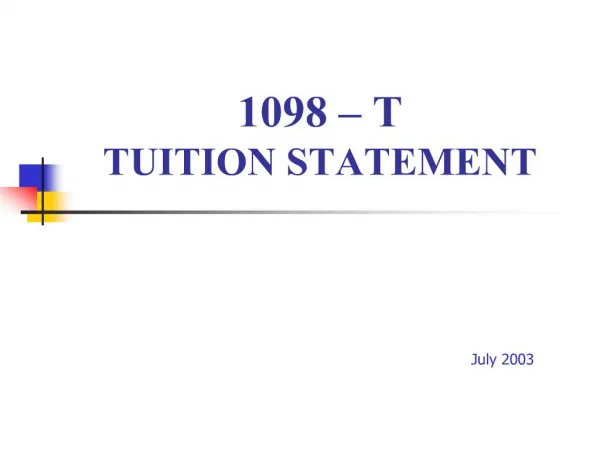 1098 T TUITION STATEMENT