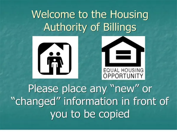 Welcome to the Housing Authority of Billings