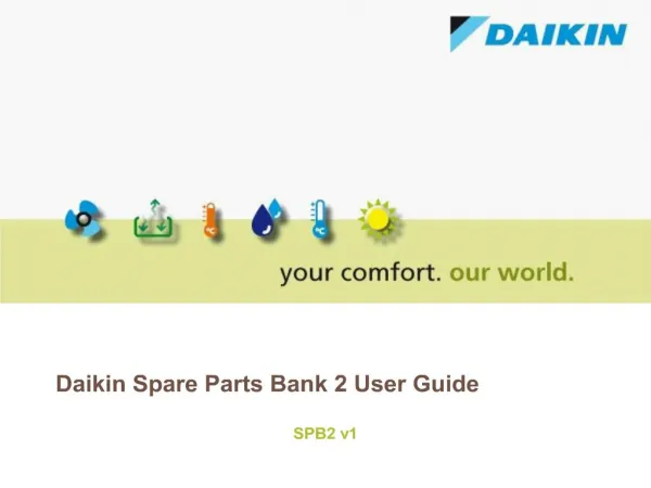 Daikin Spare Parts Bank 2 User Guide