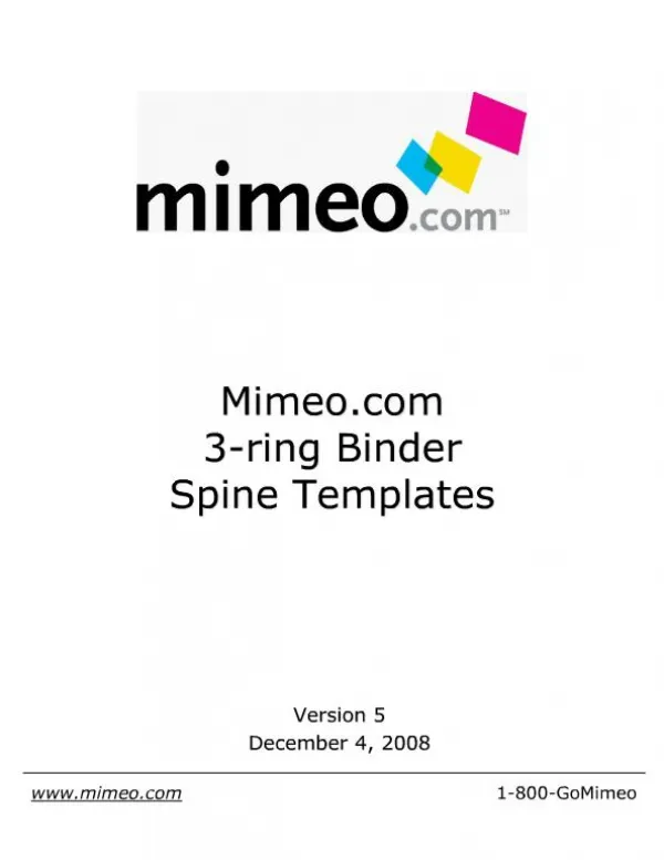 Mimeo 3-ring Binder Spine Templates