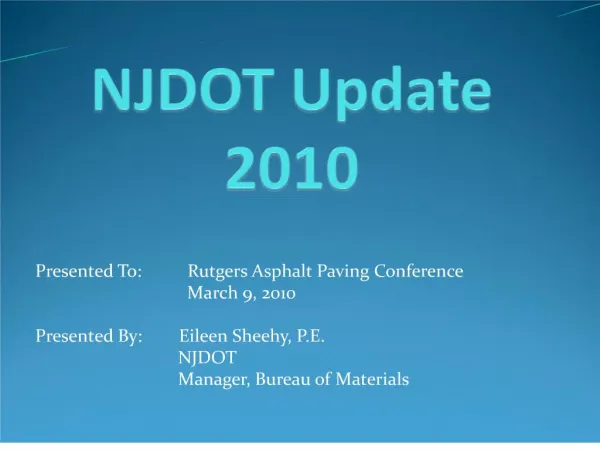 NJDOT Update 2010