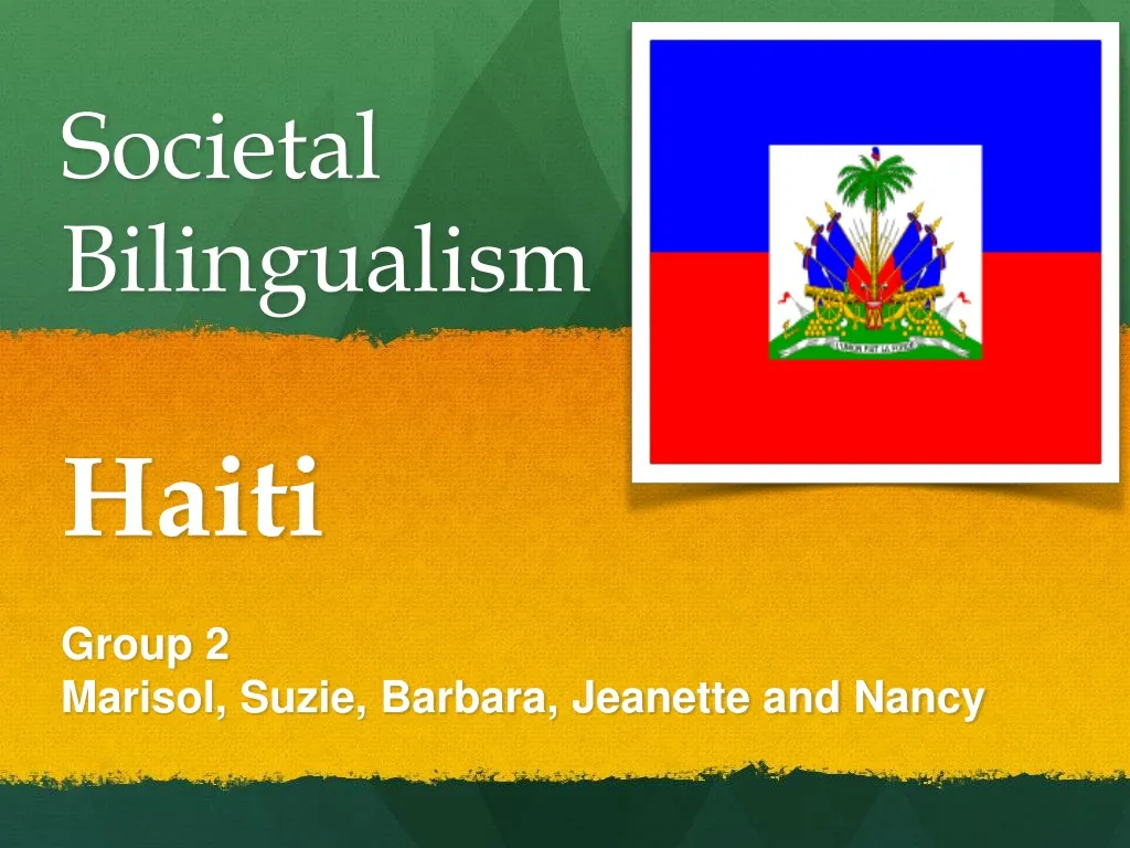 societal bilingualism haiti