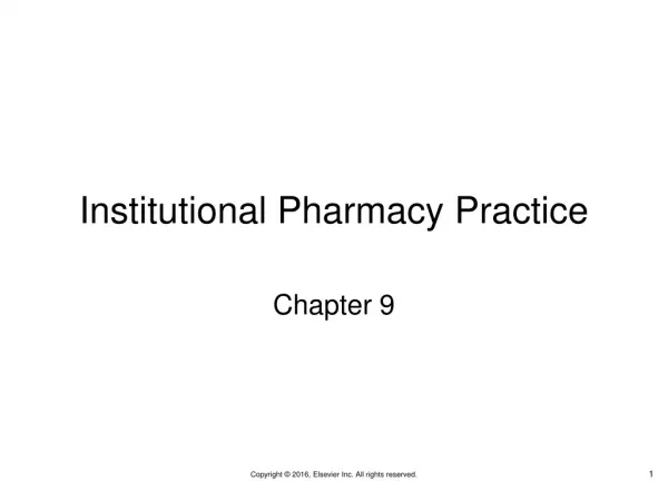Institutional Pharmacy Practice