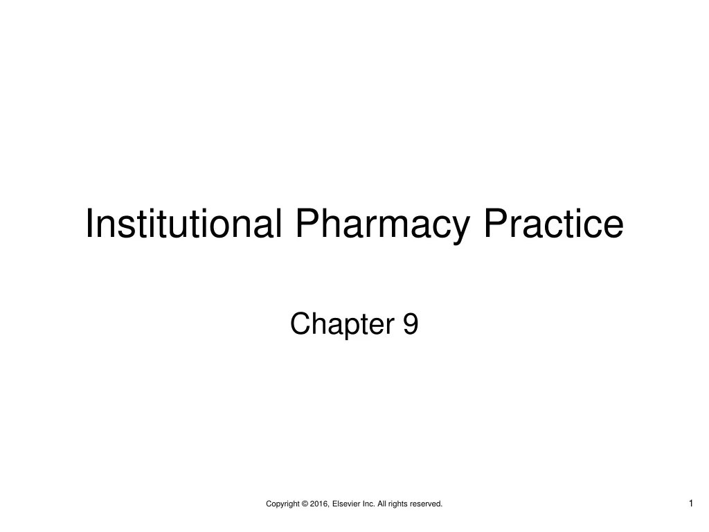 institutional pharmacy practice