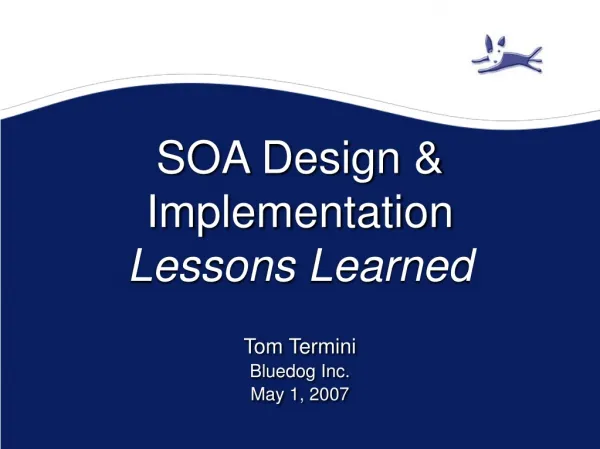 SOA Design &amp; Implementation Lessons Learned