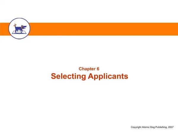 Selecting Applicants
