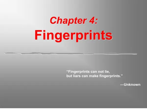 Chapter 4: Fingerprints