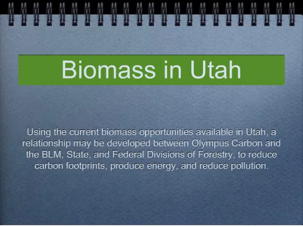 Biomass in Utah