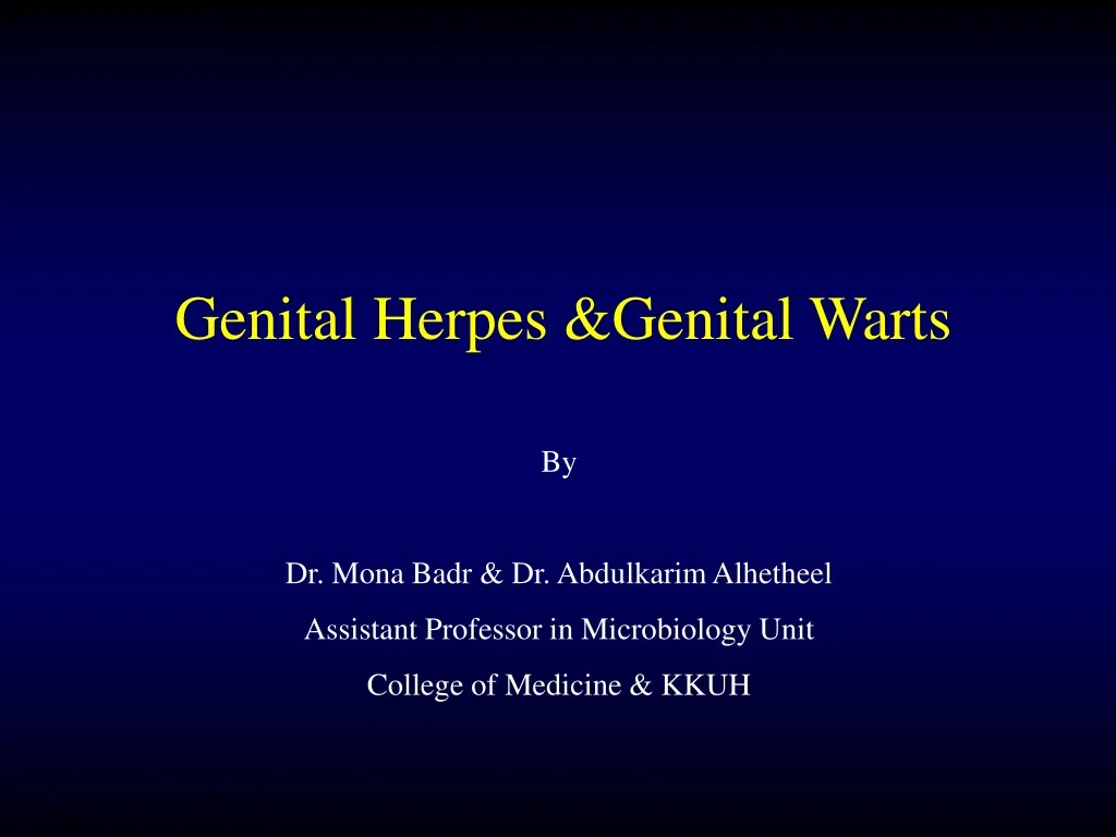genital herpes genital warts