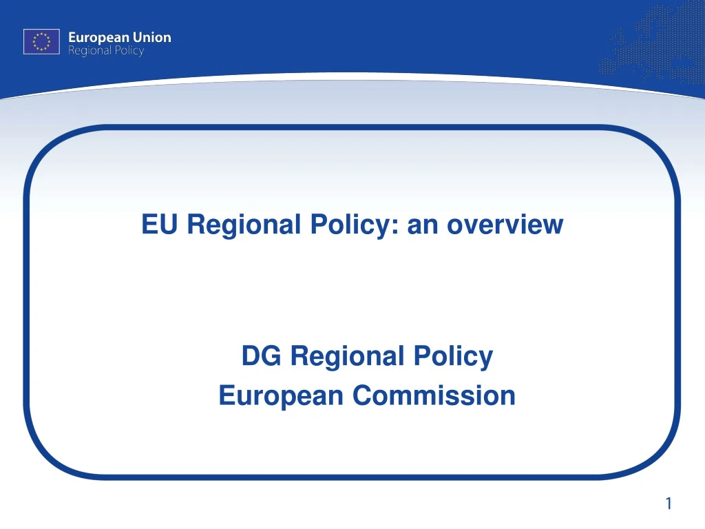 eu regional policy an overview