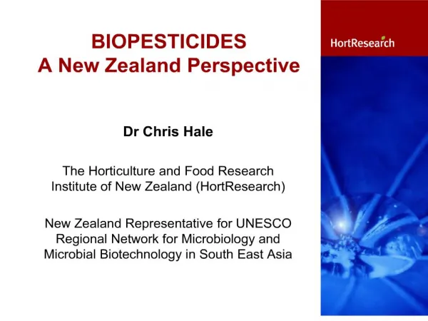 BIOPESTICIDES A New Zealand Perspective