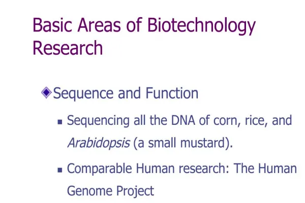 Biotechnology and Crops