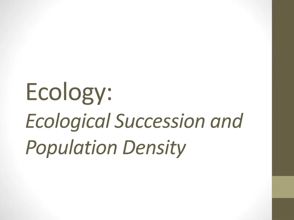 ecology ecological succession and population density