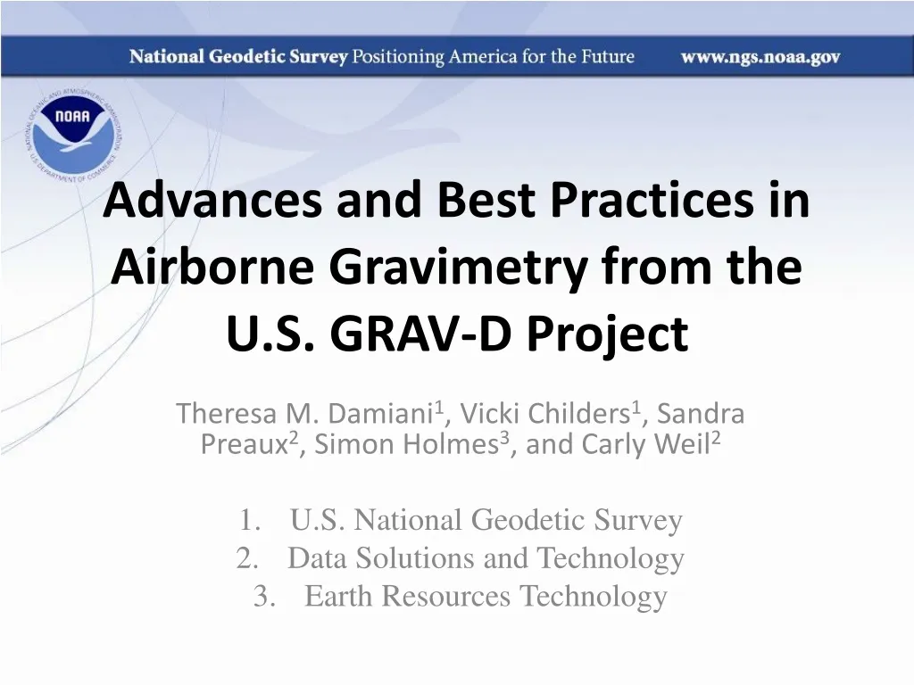 advances and best practices in airborne gravimetry from the u s grav d project
