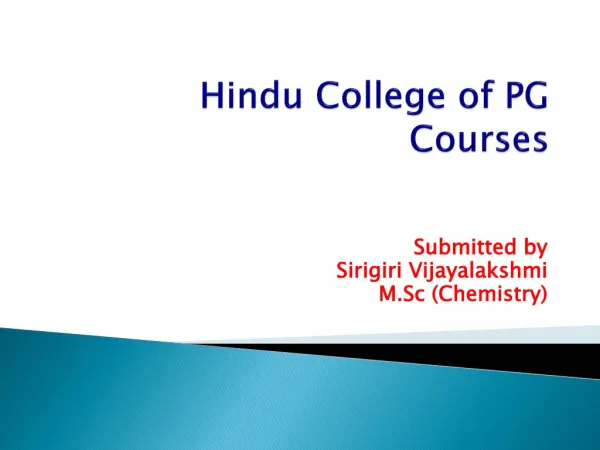 Hindu College of PG Courses