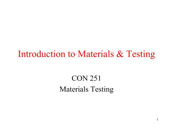 Introduction to Materials Testing