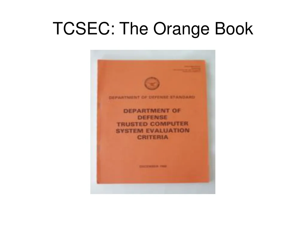 tcsec the orange book