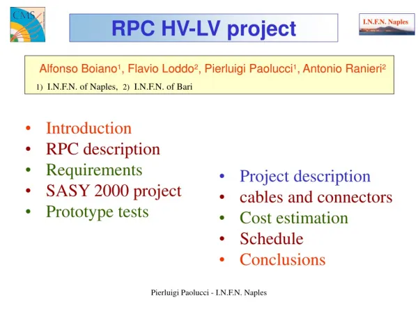 RPC HV-LV project