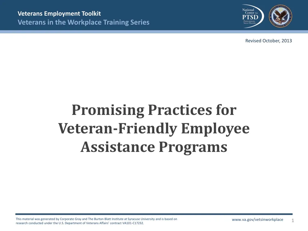 promising practices for veteran friendly employee assistance programs